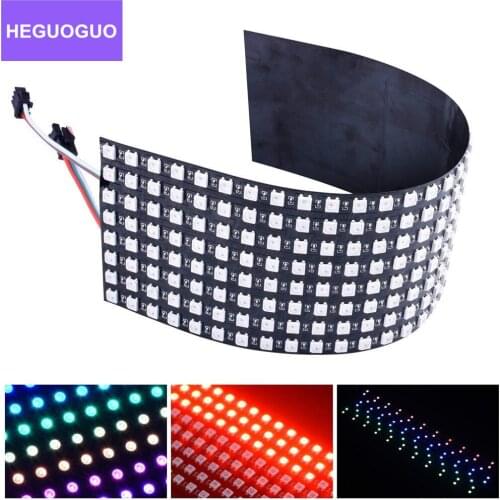 DC5V WS2812B LED Digital Flexible Individually Addressable Panel Light 5050 WS2812B 8x8 16x16 8x32 Pixels Module Matrix Screen