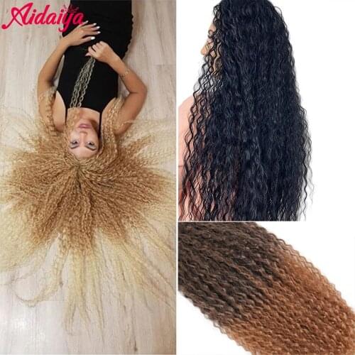Aidaiya Synthetic Crochet Hair Afro Yaki Kinky Curly Soft Ombre Crochet Braiding Hair Extensions Marly Hair for Black Women
