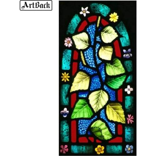 ARTBACK Diy Diamond Painting Leaves Color Mosaic 5d Full Square Diamond Art Religious Cross Stitch Home Decoration