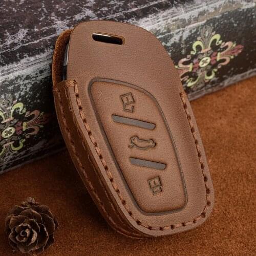 Leather Car Remote Smart Key Cover Case For MG ZS EV MG6 EZS HS EHS 2019 2020 For Roewe RX5 i6 i5 RX3 RX8 ERX5 Key Ring