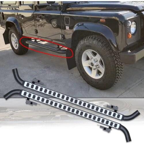 Fits for land rover defend 110 2Pcs left right running board side steps nerf bar car pedal side stairs