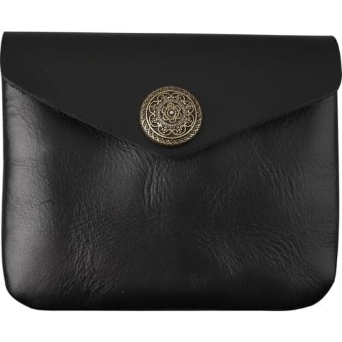 Retro Cowhide Small Wallet Women Genuine Leather Coin Purse Mini Mens Wallet Clutch Bag Double Card Holder Storage Pouch Bag