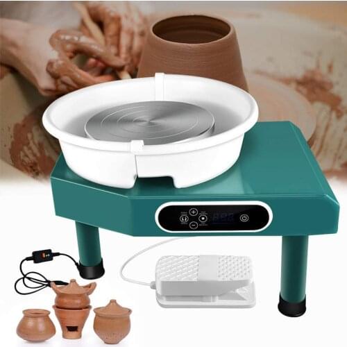 LCD Electric Pottery Wheels Forming Machine with Removable Basin Ceramics Work Clay Craft Art For Child Teach Pottery 350W