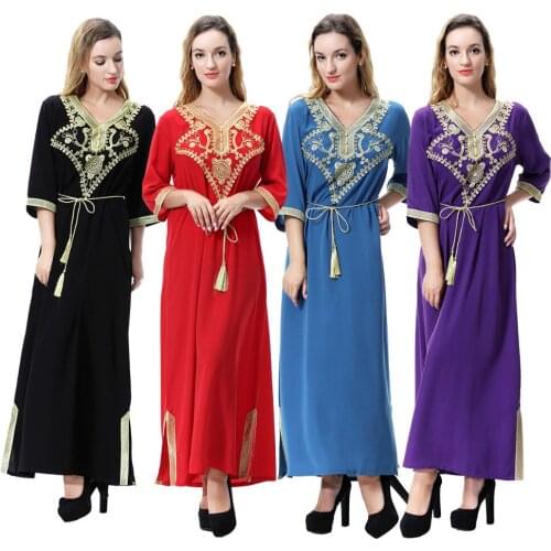 Fashion Arab Muslim Abaya Dress Islamic Clothing for Women Dubai Kaftan Abaya Dress Turkish Muslim Dresses Modest Abaya CN-064