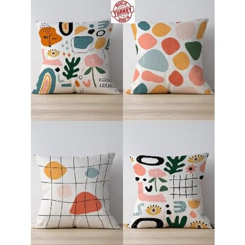 4 PIECES CUSHION COVER SET - SUEDE - 43x43 CM - FROM TURKEY
