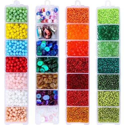 Handmade Glass Seed Beads Belt box set charm seedbeads Rondelle Spacer Beads For DIY Jewelry Making Embroidery brooch