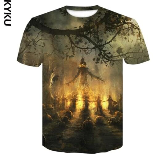 2020 Latest Halloween Jack-O'-Lantern 3DT Shirt Men Fashion Brand Street Style Horror Movie Pattern T-shirt Short Sleeve Unisex
