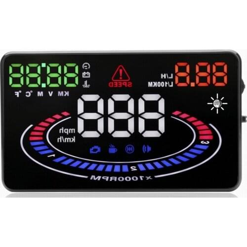 Ouchuangbo E300 5.5 inch OBDII EUOBD HUD car head up display Multi-color engine rotational speed low voltage alarm
