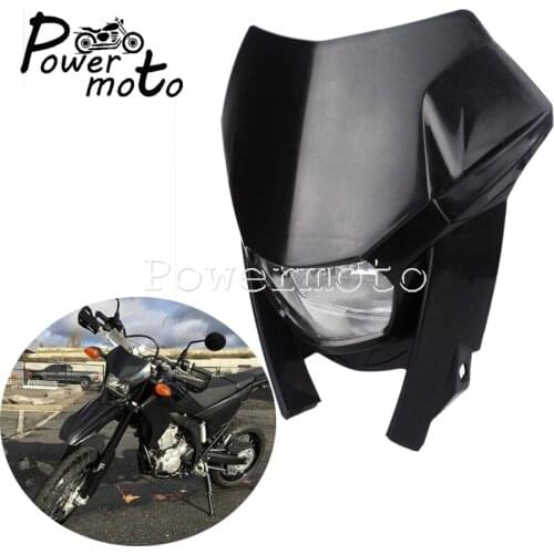 Supermoto Headlight Dual MX Enduro Headlamp H4 Halogen Light for Kawasaki KLX 250 KXF Yamaha WR TTR TT-R Honda CRF CR 125-450