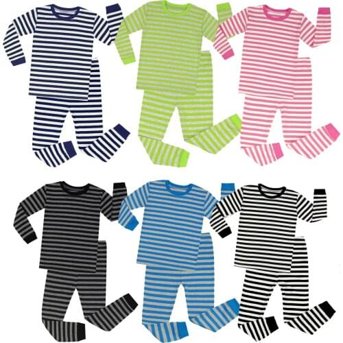 Boys Stripe Pajamas Kids Girls Christmas Pajama Sets Sleepwear Children Nightwear Child Long Sleeve Spring and Autumn Pjs