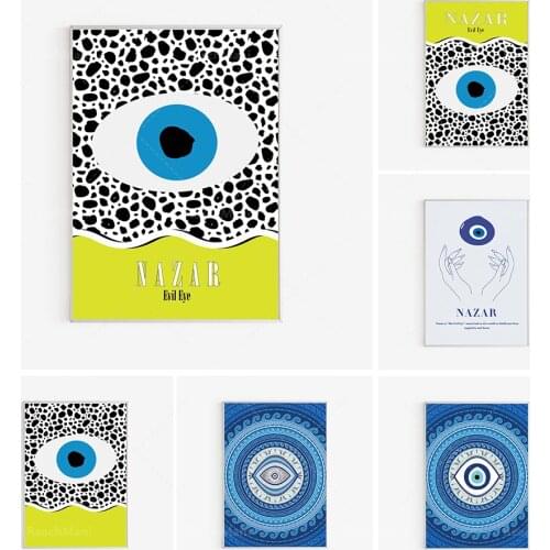 Evil Eye-Naxal-Naxal Poster-Spiritual Art, Evil Eye Mural, Mid-Medieval Modern Art Poster