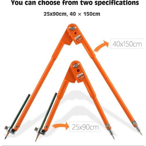 Carpenter Precision Pencil Compasses Large Diameter Adjustable Dividers Marking and Scribing Compass for Woodworking