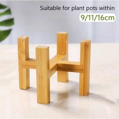 Bamboo Plant Stand Succulent Holder Modern Wooden Flower Pot Shelf With Foot Pads bamboo plate Stand for flowers Outdoor Indoor