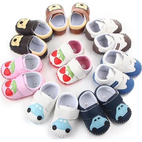 Lovely Car Baby Shoes Infants PU Sport Shoes Infants Girls Boys Casual Shoes Sneakers