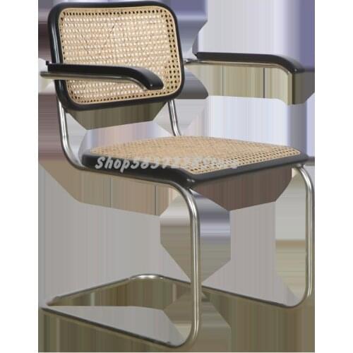 Nordic Solid Wood Chair Rattan Dining Chair Simple Family Horn Chair Makeup Chair Single Medieval Chair Armchair