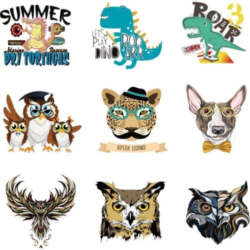 Iron-on Transfers for Clothing Patches for Clothes Letters Stickers Diy Animals Patch Fusible Transfer Vinyl Adhesive Stripe A
