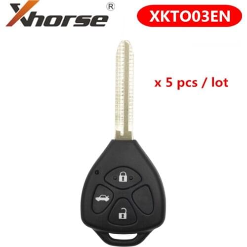 XHORSE XKTO03EN Wired for Toyota Style 3 Buttons Universal Remote Key for VVDI VVDI2 Key Tool English Version 5pcs/lot