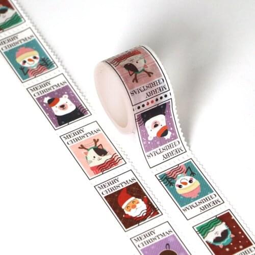 X1 roll 25mm x 3m stamp Merry Christmas design DIY Adhesive Tape for Scrapbooking decoration masking kawaii washi tapes