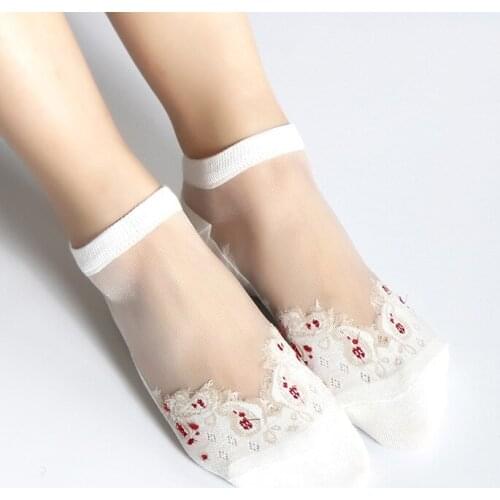 Womens Tops and Blouses Funny Crazy Socks Glass Transparent Fashion Socks for Women