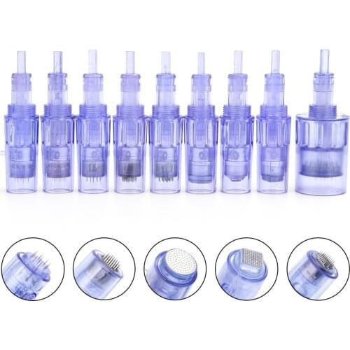 50pcs Hydra Derma Pen Needle 9/ 12/ 36/ 42/ Nano Cartridges with Syringe Tube Screw for Mini Hydra Gun Meso Guns Micro Needles