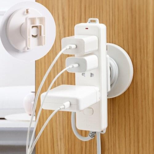 ABS Rotatable shelf storage rack self adhesive Wall Hanging Hook remote control Power Strip Socket Fixer holder cable organizer