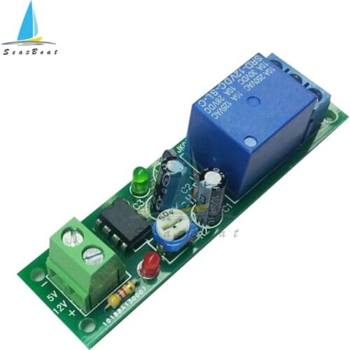 DC 12V Power On Adjustable Delay Disconnect Relay NE555 Monostable Time Relay Module 0.1-5 Seconds 0-60 Seconds