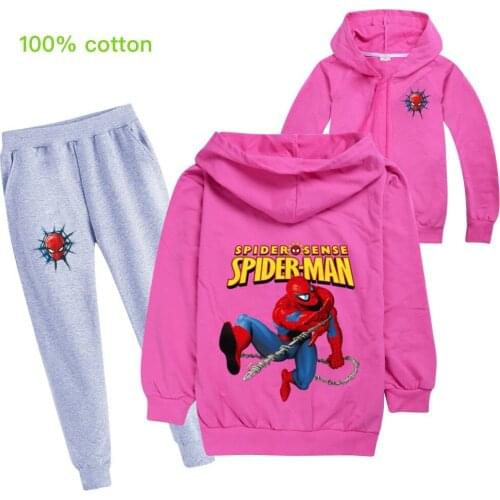 Disney Boys And Girls Carton Long Sleeve Spiderman Clothing Baby Fall Fashion Kid Clothing Suit Tracywear