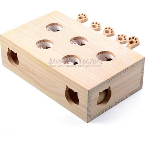 Wood Cat Hit Gophers toys Interactive Catch Mouse Game Machine Tease Cat Toys Pet Interactive Supplies Cat punch Scratcher