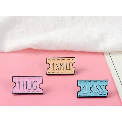 Fashion cartoon new creative high-end enamel movie ticket brooch ins tide personality wild bag shirt badge friend gift