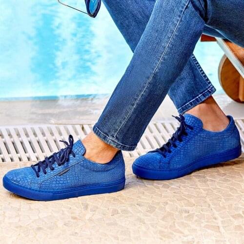 Sail-Lakers Genuine Leather Mens Sneakers Croco Pattern Casual Sports Shoes 4 Color Very Comfortable Men 'S Shoes