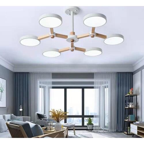 Nordic living room LED ceiling light modern bedroom chandelier dining hall corridor ceiling lamp wooden LED chandelier lighting