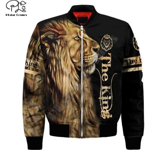 PLstar Cosmos Lions 3D Printed 2021 New Fashion Men Bomber Jacket Hip Hop Unisex Casual Windbreaker Drop Shipping Style-L26