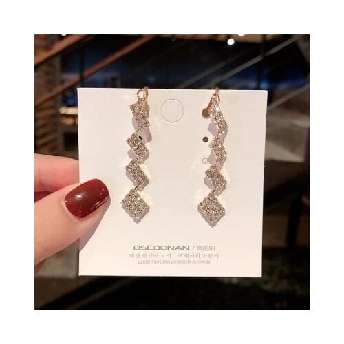 New Clip on Earrings Pierceds Women Retro Style Super Fairy Earrings Simple Long Earrings Autumn Winter Temperament Earrings