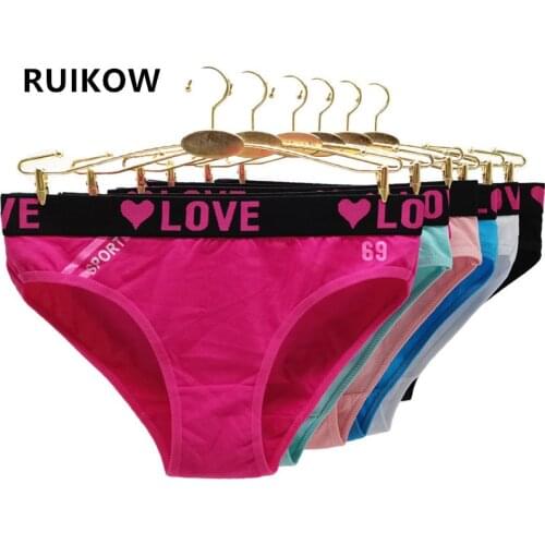 New Arrival 6Pcs/Set Women Sexy Panties Underwear Use 95% Cotton Plain Color Famous Selling Ladies Hip Briefs Thongs for M-XL