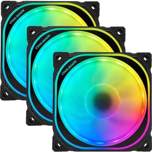 Case RGB Cooling Fan 120 prism 12CM Desktop Computer Air-Cooled Radiator DIY Host Mute Chassis Fan RGB Cooling Desktop