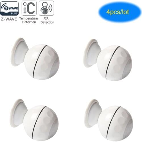 4pcs/lot Z-wave Plus PIR Motion Sensor + Temperature Home Automation Power Operated Zwave Alarm System Motion Sensor EU 868.4MHZ