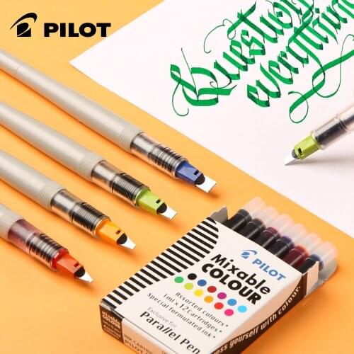 Pilot Parallel Pen Art Artist FP3-15-SS Color Ink Sac Fountain Pen Duckbill Pen Flat Head Calligraphy Art Words Gothic Font