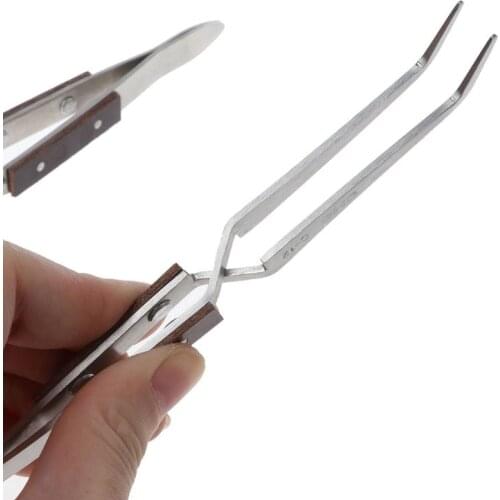 Jewelry Soldering Tweezers Straight Curved Tip Selflock Welding Tweezer Cross Locking Jewelry Making Tools
