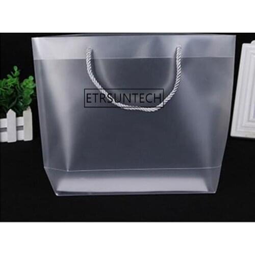 Ship-type Plastic Gift Bag With Handle Transparent Frosted PP Tote Bag Gift Packing Pouch 100pcs