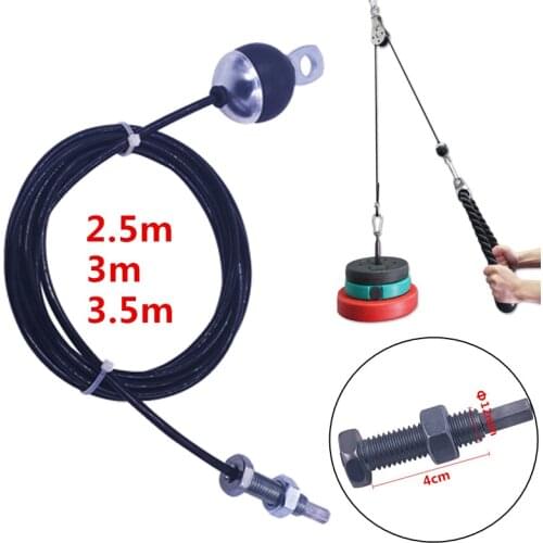 5MM Thickness Heavy Duty Steel Wire Rope for Home Gym Fitness Cable Pulley Machine System Accessories Tricep Muscle Training