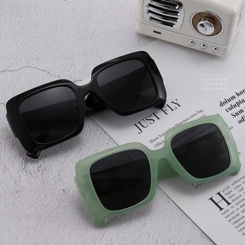 2021 High Quality Brand Retro 12 Colors Sunglasses Womens Large Frame Square Sun Glasses Versatile Sunshade and UV Protection