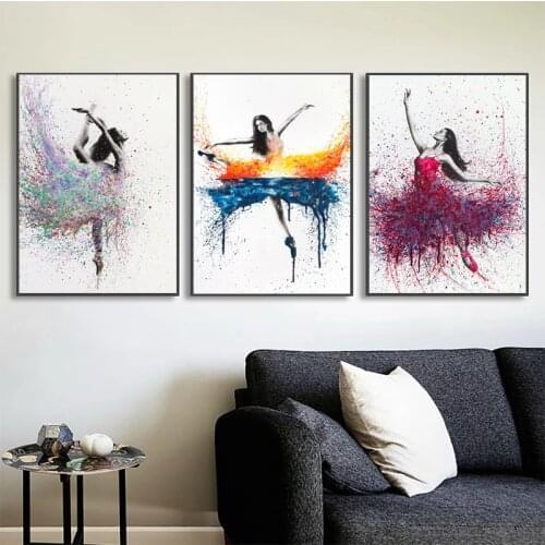 Modern Multicolor Abstract ClothesDance Girl Canvas Painting Art Nordic Posters and Prints Wall Pictures for Living Room Decor