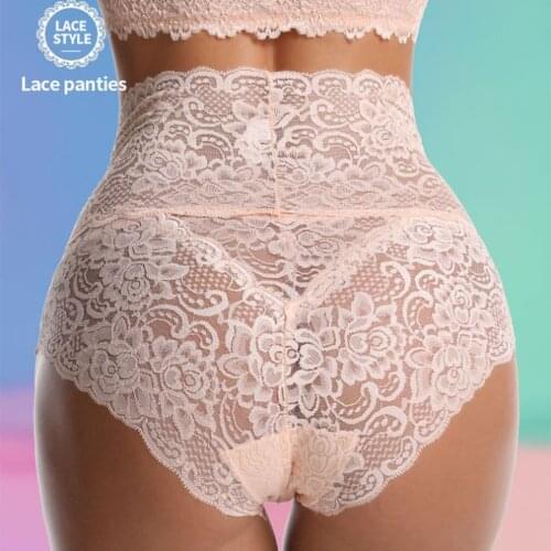 Womens Panties Sexy Lace Panties Lingerie High Waist Plus Size Women Sexy Transparent Underpants Briefs Panty Underwear