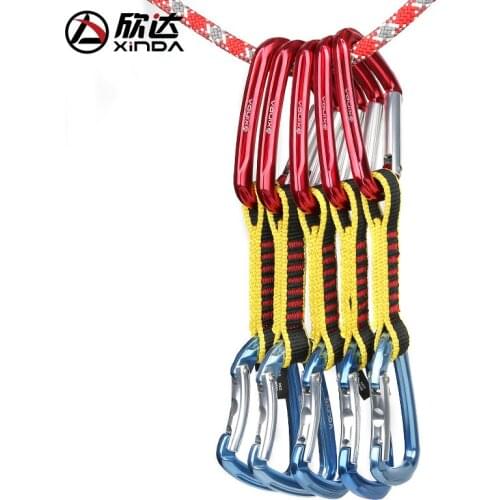 XINDA Professional Rock Climbing Quickdraw Sling Safety Lock Extenders Straighten Bent Carabiner Mountaineer Outdoor Protect Kit