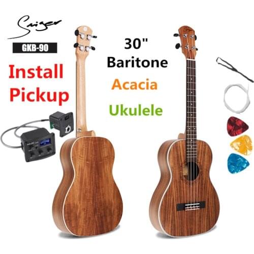 Ukulele 30 Inches Acacia Mini Electric Baritone Acoustic Guitar 4 Strings Ukelele Install Pickup Travel Guitars