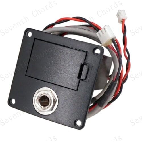 Erect mount Active Bass Guitar Pickup 9V Battery Box/Holder/Case/Cover With Metal Contact & 2 Pin Plug and & 3 Pin Plug & Cable