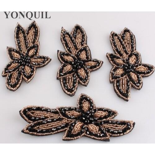Hand sewing on flower bridal wedding crystal rhinestone applique patch for wedding dresses hats accessories 6pcs/lot SYBB119