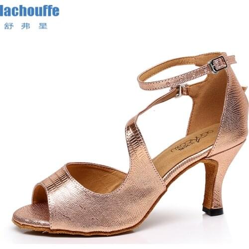 Ladies Latin Ballroom Dance Shoes Women 5/6/7.5/8.3/10cm Heel Tango Salsal Dancing Shoes Girls Soft Bottom Party Wedding Sandals