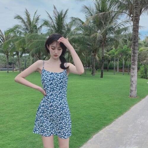 Woman Dresses 2021 Summer Suspender Dress Womens Summer Blue Dress Vestido De Mujer Femme Robe