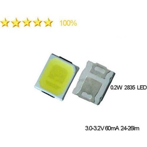 1000PCS New Arrive CRI 80+ 2835 SMD LED Chip 24-28lm 3.0-3.2V 60ma 3000K-6000K Available Fast Delivery Via Air Mail